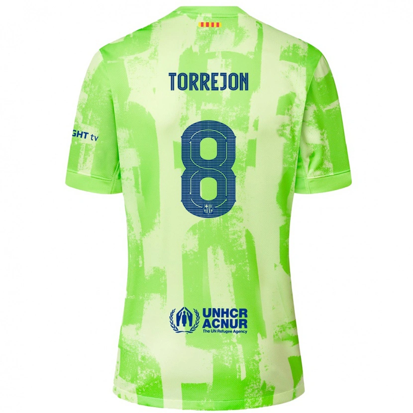 Danxen Børn Marta Torrejón #8 Lime Tredje Sæt Spillertrøjer 2024/25 Trøje T-Shirt