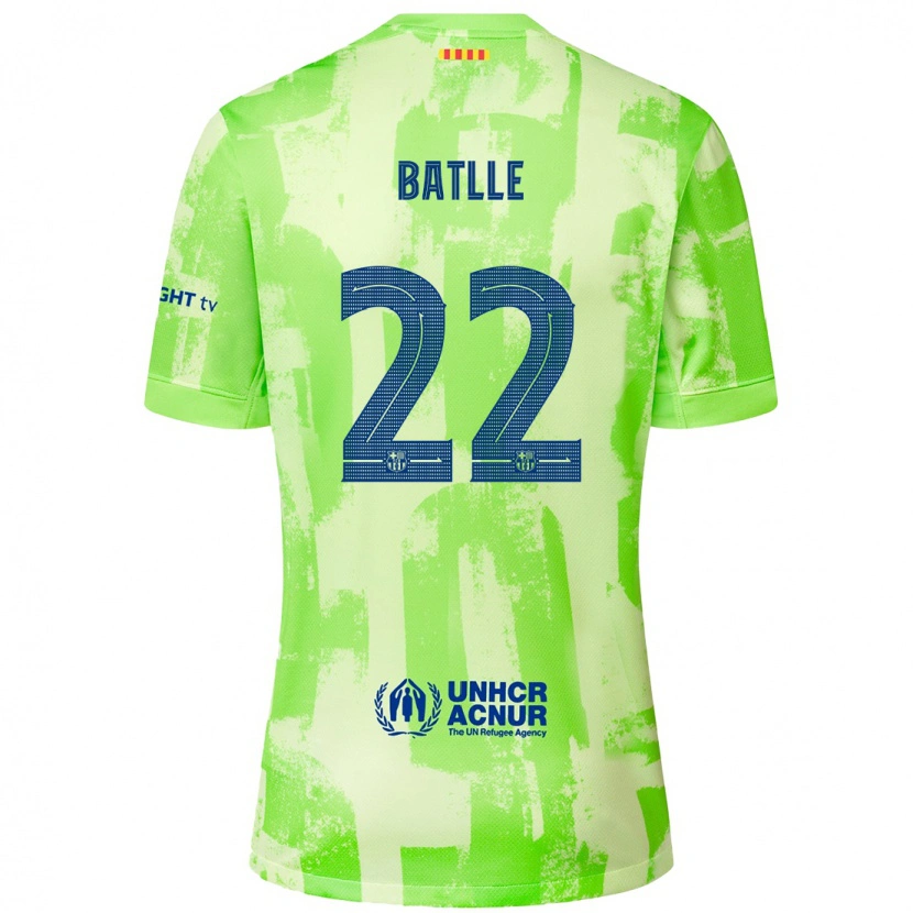 Danxen Børn Ona Batlle #22 Lime Tredje Sæt Spillertrøjer 2024/25 Trøje T-Shirt