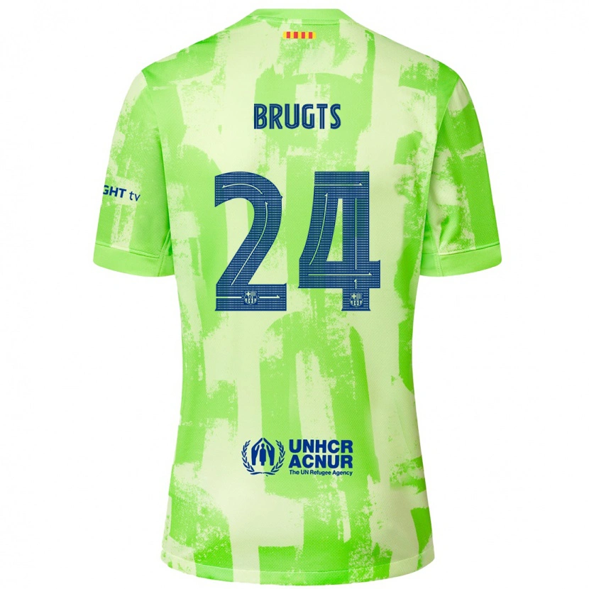 Danxen Børn Esmee Brugts #24 Lime Tredje Sæt Spillertrøjer 2024/25 Trøje T-Shirt