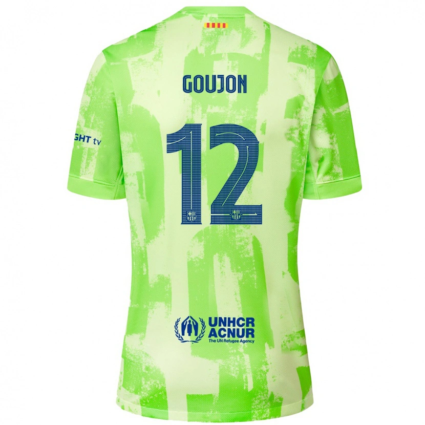 Danxen Børn Iker Goujón #12 Lime Tredje Sæt Spillertrøjer 2024/25 Trøje T-Shirt