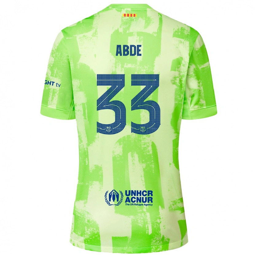 Danxen Børn Ez Abde #33 Lime Tredje Sæt Spillertrøjer 2024/25 Trøje T-Shirt