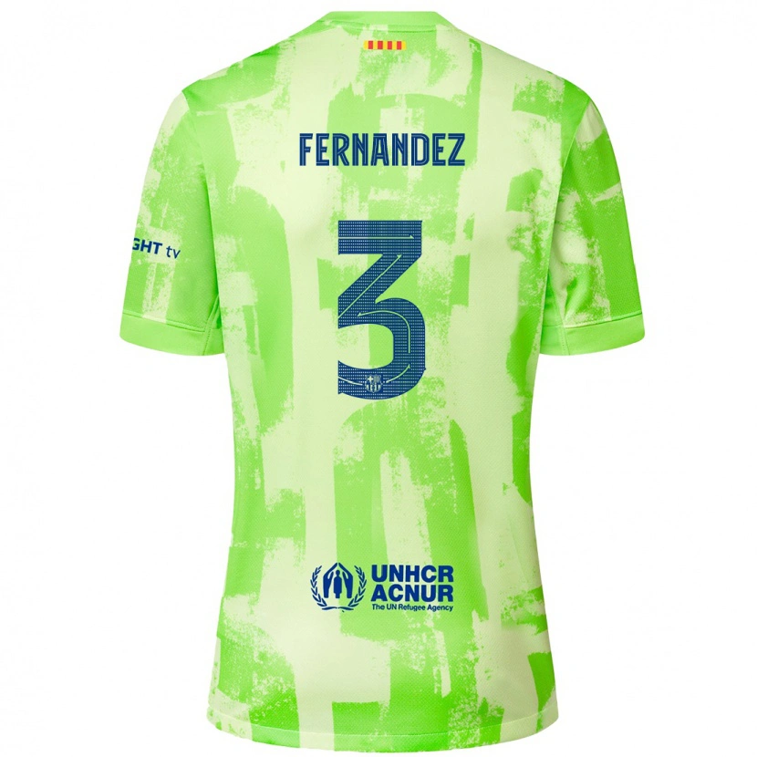 Danxen Børn Jana Fernandez #3 Lime Tredje Sæt Spillertrøjer 2024/25 Trøje T-Shirt