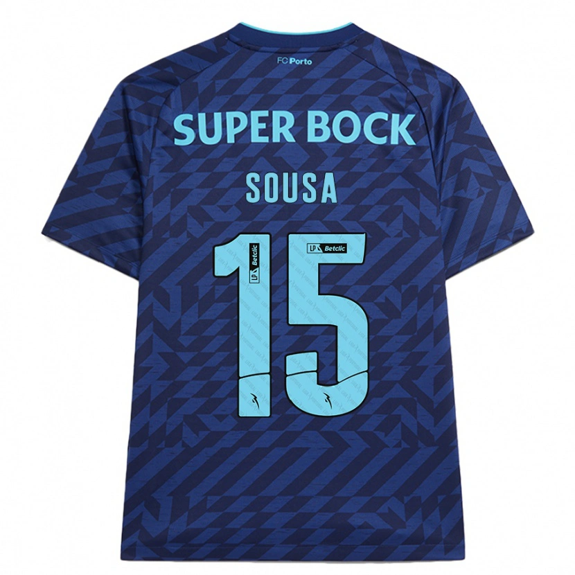 Danxen Børn Vasco Sousa #15 Marineblå Tredje Sæt Spillertrøjer 2024/25 Trøje T-Shirt