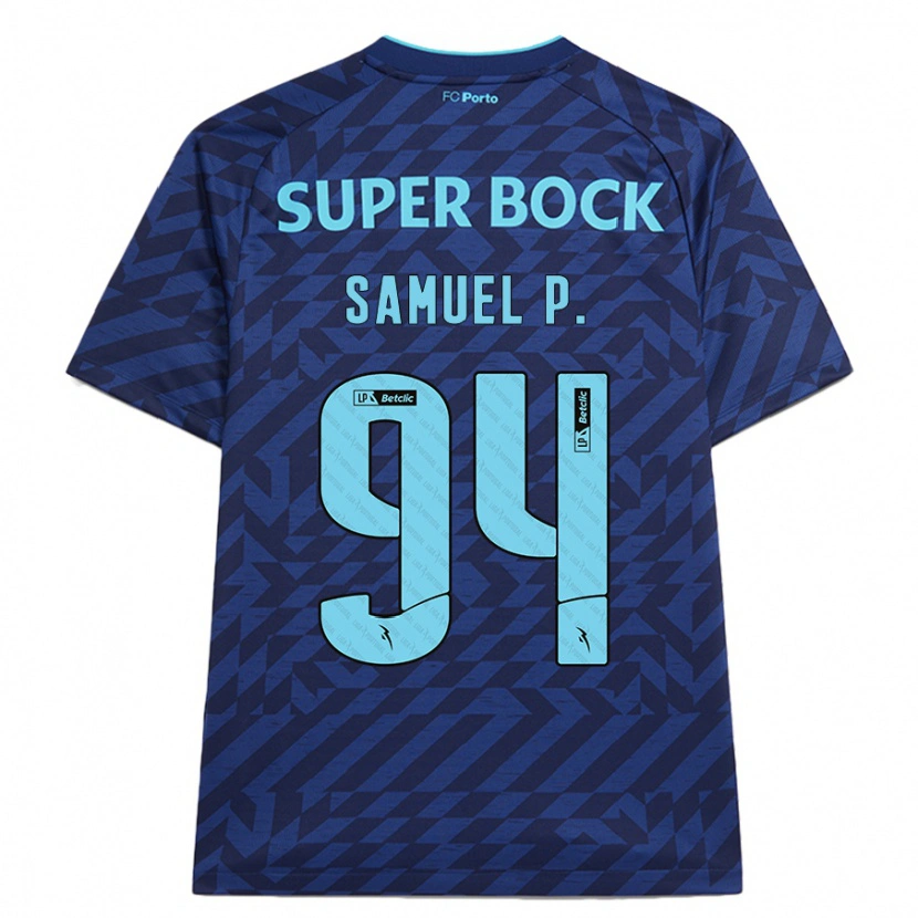 Danxen Børn Samuel Portugal #94 Marineblå Tredje Sæt Spillertrøjer 2024/25 Trøje T-Shirt