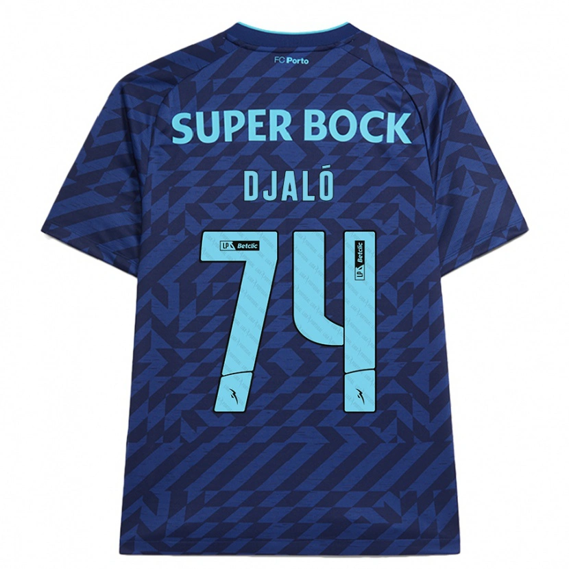 Danxen Børn Ussumane Djaló #74 Marineblå Tredje Sæt Spillertrøjer 2024/25 Trøje T-Shirt