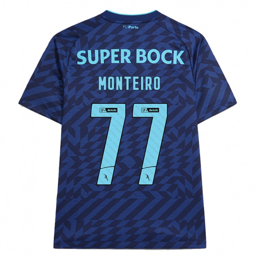 Danxen Børn Rui Monteiro #77 Marineblå Tredje Sæt Spillertrøjer 2024/25 Trøje T-Shirt