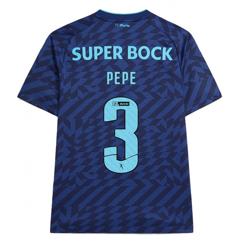 Danxen Børn Pepe #3 Marineblå Tredje Sæt Spillertrøjer 2024/25 Trøje T-Shirt