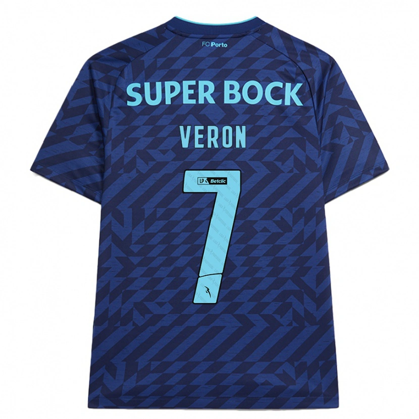 Danxen Børn Gabriel Veron #7 Marineblå Tredje Sæt Spillertrøjer 2024/25 Trøje T-Shirt