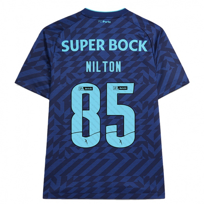 Danxen Børn Nilton #85 Marineblå Tredje Sæt Spillertrøjer 2024/25 Trøje T-Shirt
