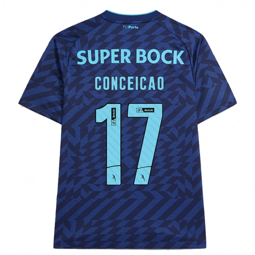 Danxen Børn Rodrigo Conceicao #17 Marineblå Tredje Sæt Spillertrøjer 2024/25 Trøje T-Shirt