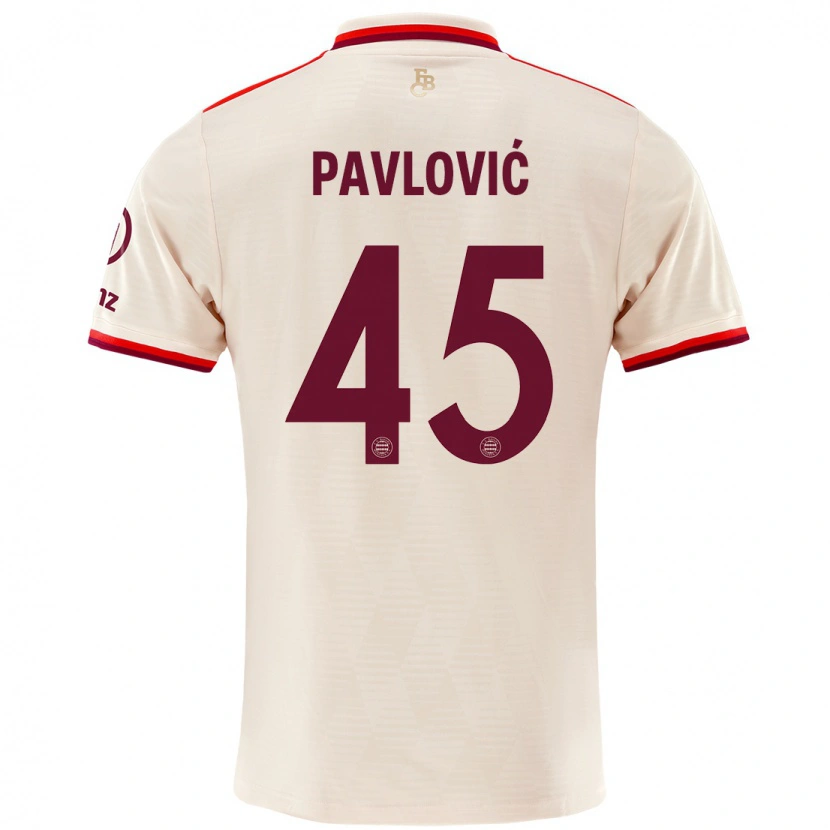 Danxen Børn Aleksandar Pavlovic #45 Linned Tredje Sæt Spillertrøjer 2024/25 Trøje T-Shirt