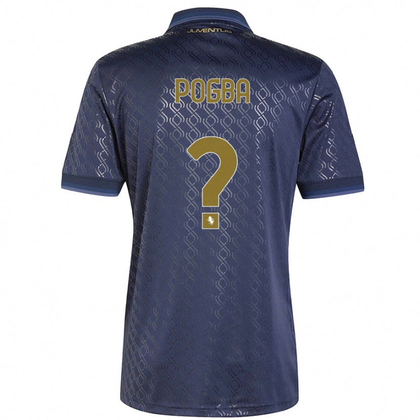 Danxen Børn Paul Pogba #0 Marineblå Tredje Sæt Spillertrøjer 2024/25 Trøje T-Shirt
