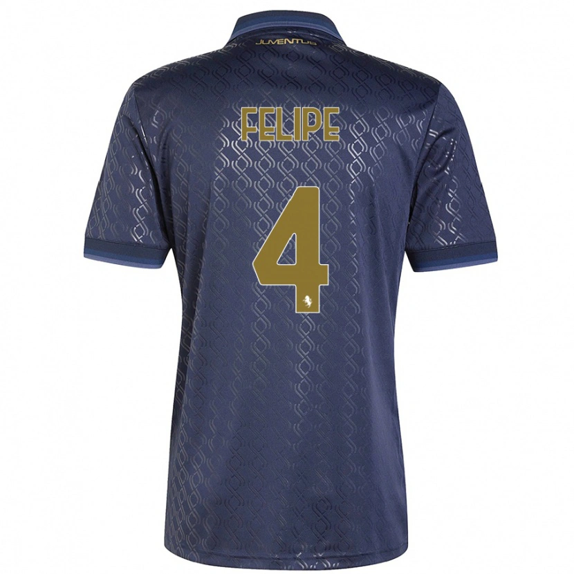 Danxen Børn Pedro Felipe #4 Marineblå Tredje Sæt Spillertrøjer 2024/25 Trøje T-Shirt