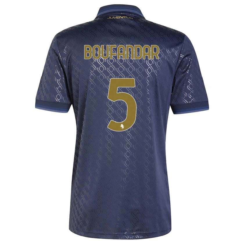 Danxen Børn Adam Boufandar #5 Marineblå Tredje Sæt Spillertrøjer 2024/25 Trøje T-Shirt