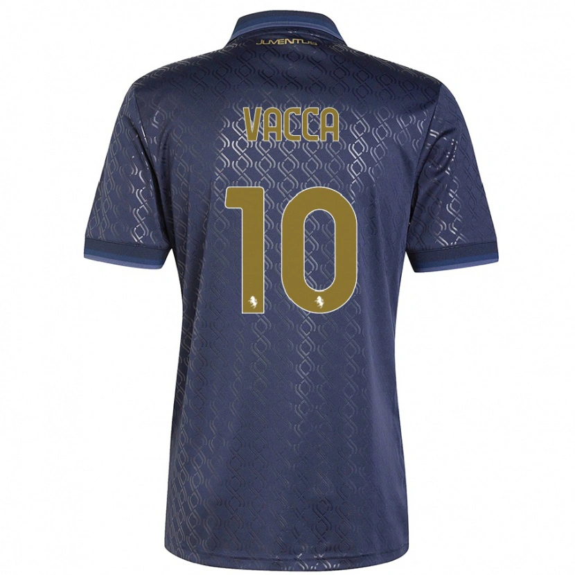 Danxen Børn Alessio Vacca #10 Marineblå Tredje Sæt Spillertrøjer 2024/25 Trøje T-Shirt