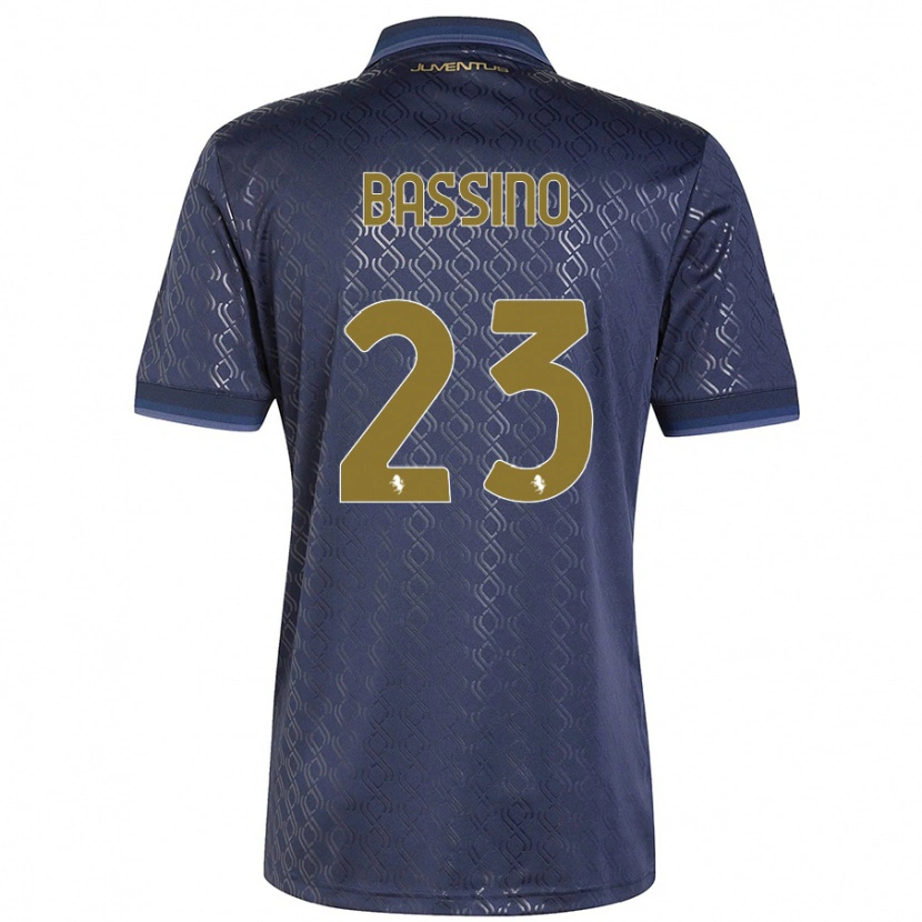 Danxen Børn Alessandro Bassino #23 Marineblå Tredje Sæt Spillertrøjer 2024/25 Trøje T-Shirt