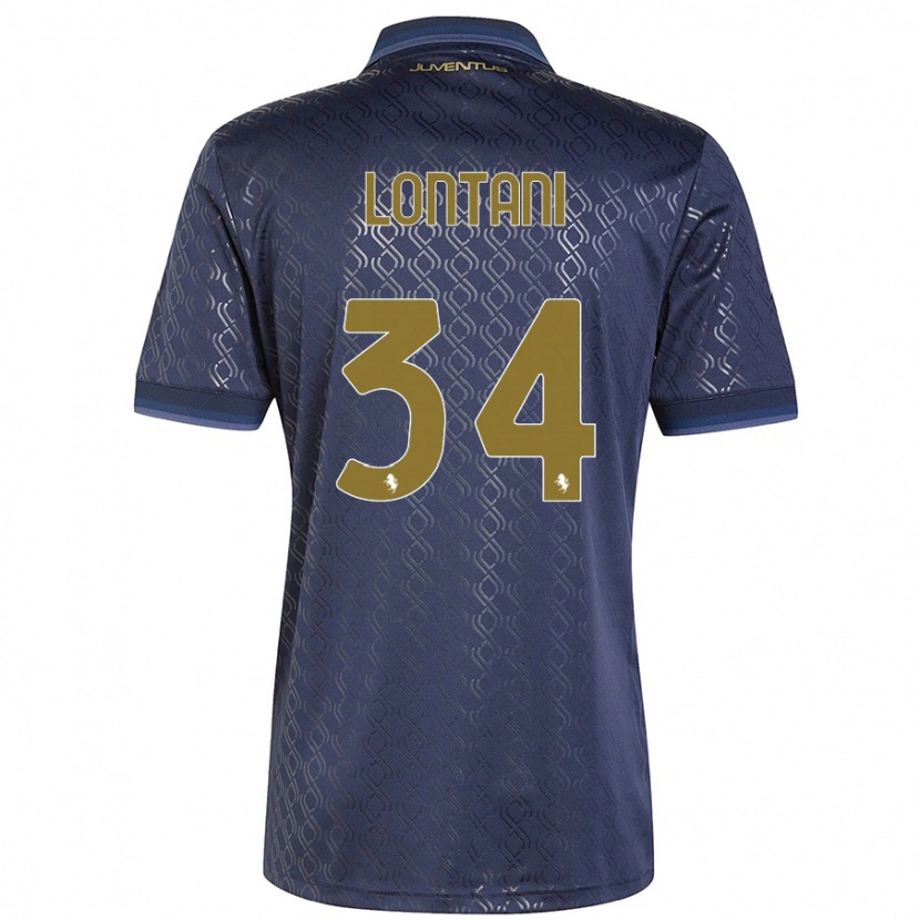 Danxen Børn Matteo Lontani #34 Marineblå Tredje Sæt Spillertrøjer 2024/25 Trøje T-Shirt
