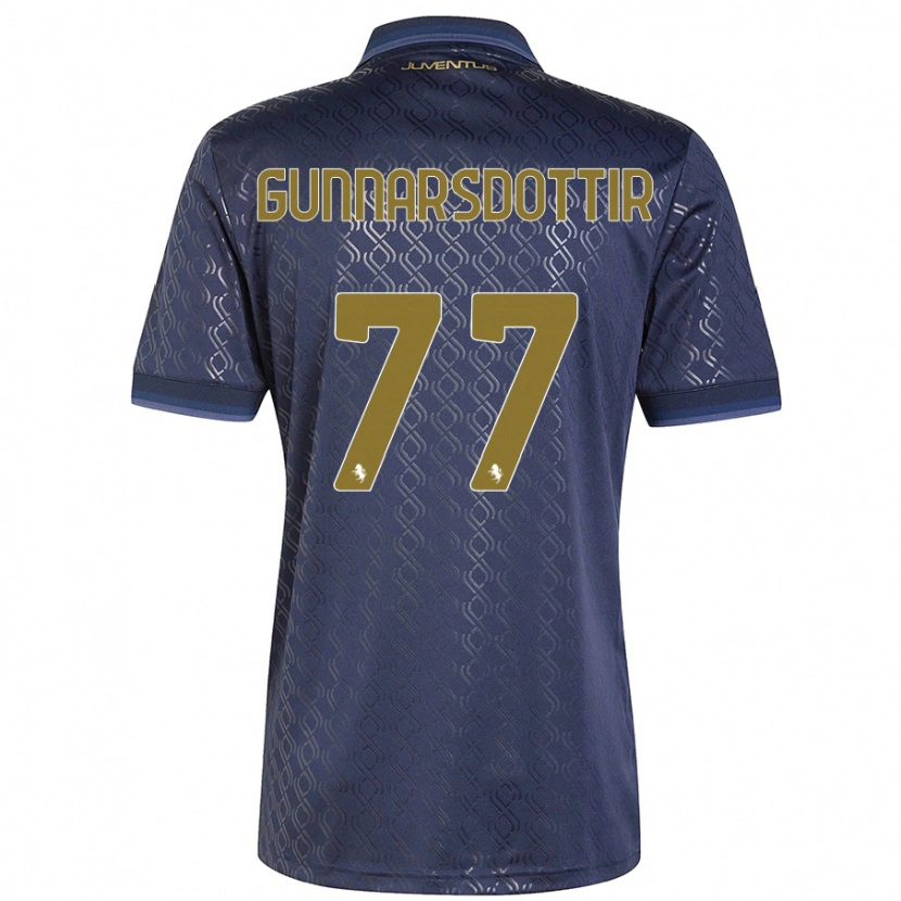 Danxen Børn Sara Björk Gunnarsdóttir #77 Marineblå Tredje Sæt Spillertrøjer 2024/25 Trøje T-Shirt