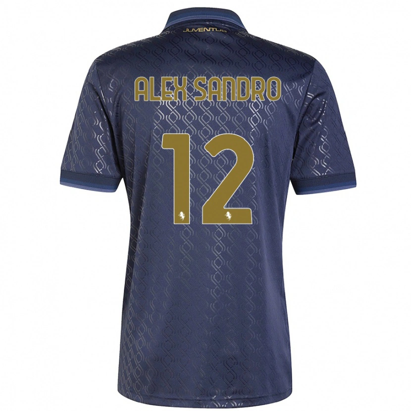 Danxen Børn Alex Sandro #12 Marineblå Tredje Sæt Spillertrøjer 2024/25 Trøje T-Shirt