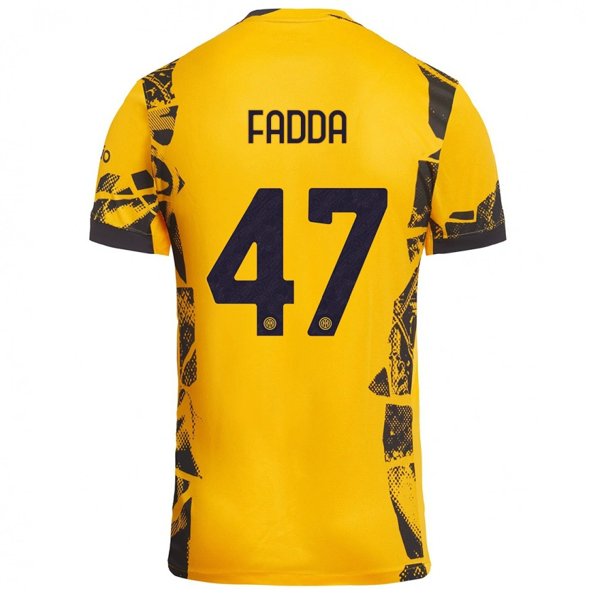 Danxen Børn Paola Fadda #47 Guld Sort Tredje Sæt Spillertrøjer 2024/25 Trøje T-Shirt