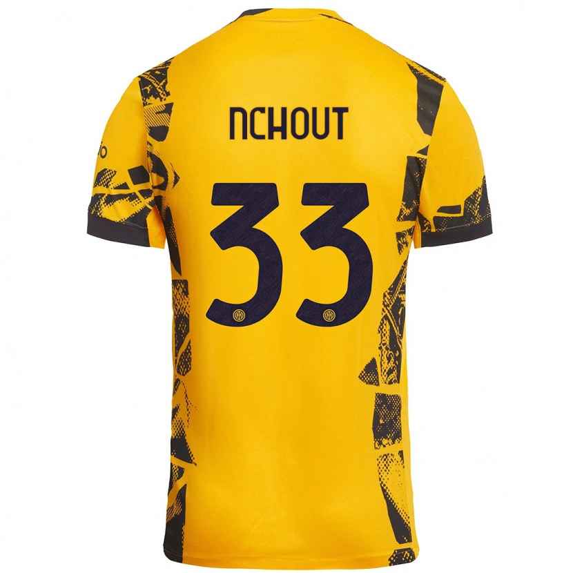 Danxen Børn Ajara Nchout #33 Guld Sort Tredje Sæt Spillertrøjer 2024/25 Trøje T-Shirt