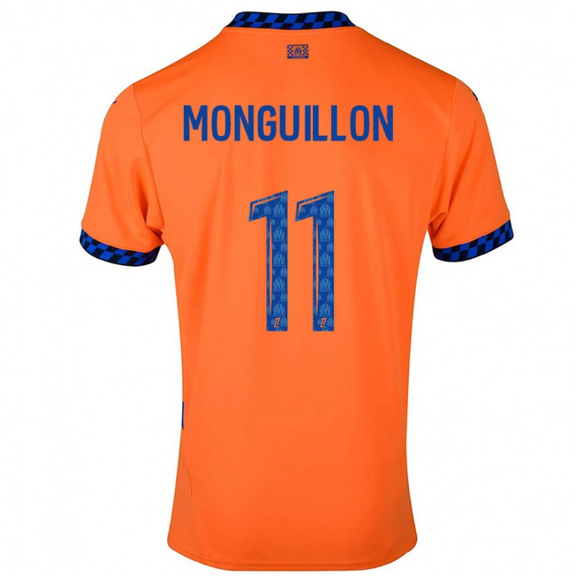Danxen Børn Coralie Monguillon #11 Orange Mørkeblå Tredje Sæt Spillertrøjer 2024/25 Trøje T-Shirt