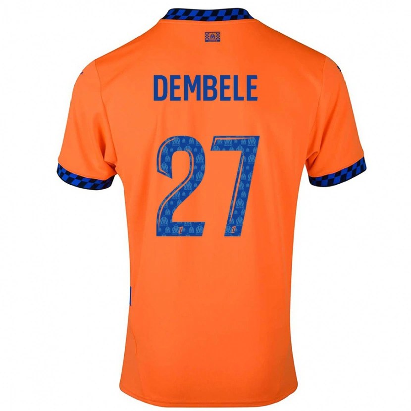 Danxen Børn Coumba Dembélé #27 Orange Mørkeblå Tredje Sæt Spillertrøjer 2024/25 Trøje T-Shirt