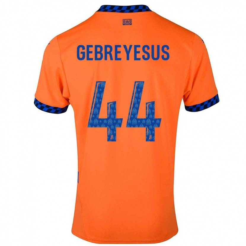 Danxen Børn Esey Gebreyesus #44 Orange Mørkeblå Tredje Sæt Spillertrøjer 2024/25 Trøje T-Shirt