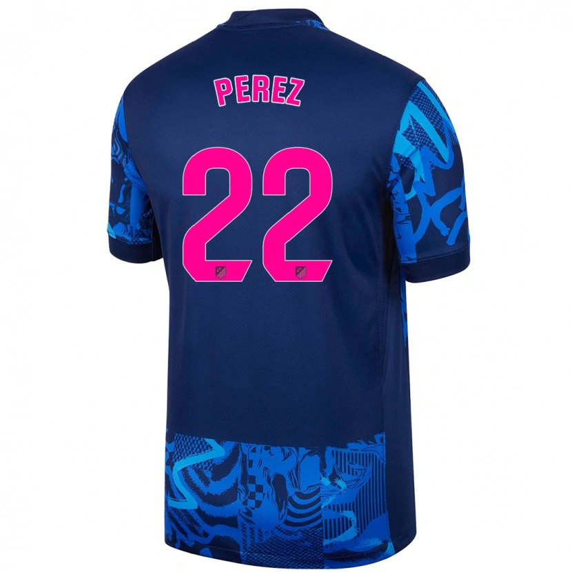 Danxen Børn Pablo Pérez #22 Kongeblå Tredje Sæt Spillertrøjer 2024/25 Trøje T-Shirt