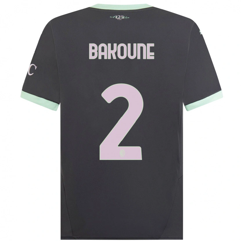 Danxen Børn Adam Bakoune #2 Grå Tredje Sæt Spillertrøjer 2024/25 Trøje T-Shirt