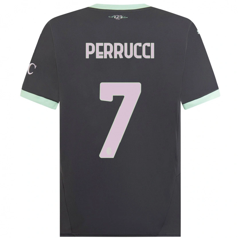 Danxen Børn Vincenzo Perrucci #7 Grå Tredje Sæt Spillertrøjer 2024/25 Trøje T-Shirt