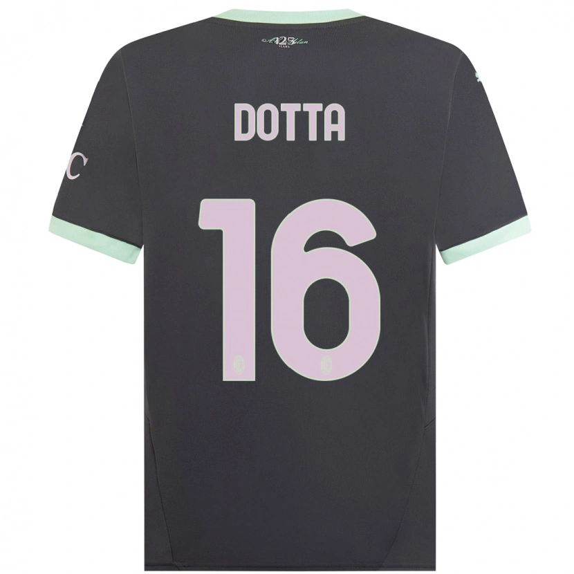 Danxen Børn Cristiano Dotta #16 Grå Tredje Sæt Spillertrøjer 2024/25 Trøje T-Shirt