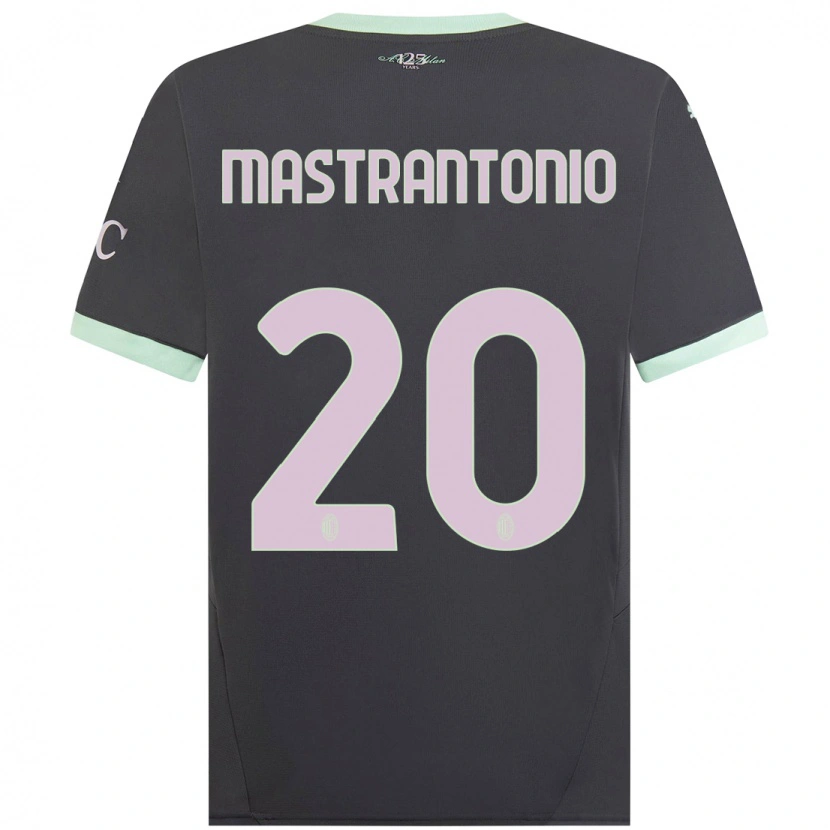 Danxen Børn Davide Mastrantonio #20 Grå Tredje Sæt Spillertrøjer 2024/25 Trøje T-Shirt