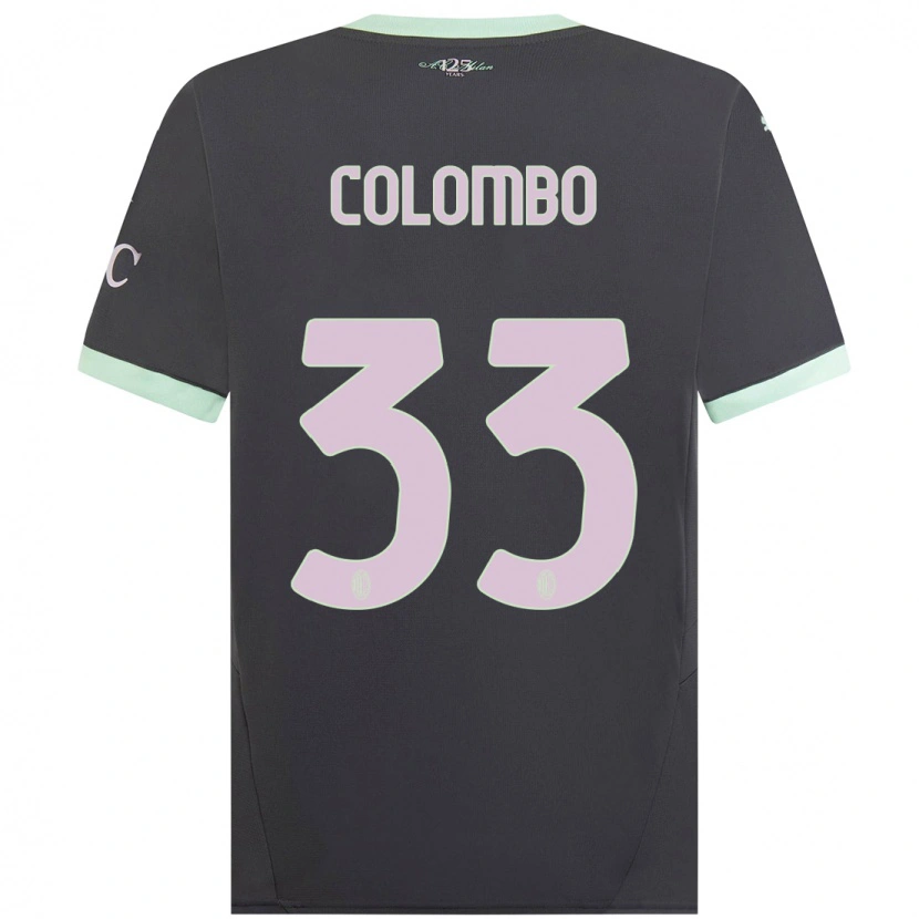 Danxen Børn Federico Colombo #33 Grå Tredje Sæt Spillertrøjer 2024/25 Trøje T-Shirt