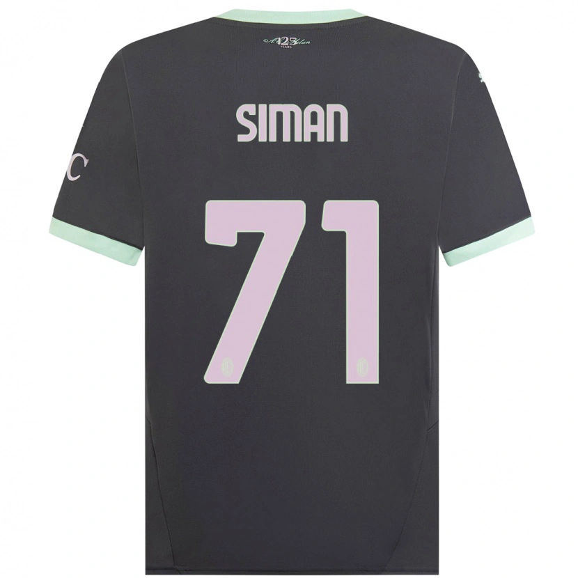 Danxen Børn Alexandru Șiman #71 Grå Tredje Sæt Spillertrøjer 2024/25 Trøje T-Shirt
