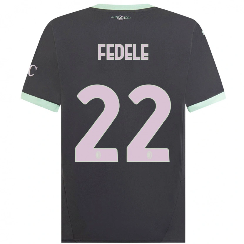 Danxen Børn Noemi Fedele #22 Grå Tredje Sæt Spillertrøjer 2024/25 Trøje T-Shirt