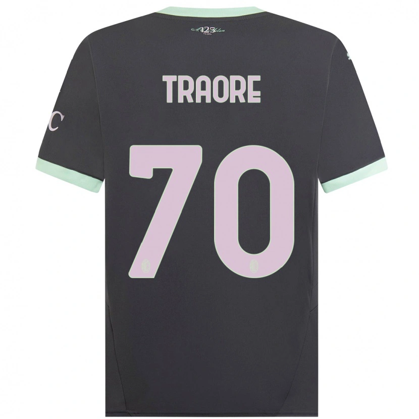 Danxen Børn Chaka Traorè #70 Grå Tredje Sæt Spillertrøjer 2024/25 Trøje T-Shirt