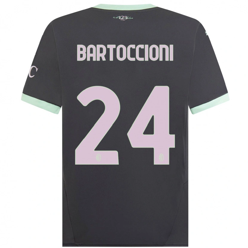 Danxen Børn Andrea Bartoccioni #24 Grå Tredje Sæt Spillertrøjer 2024/25 Trøje T-Shirt