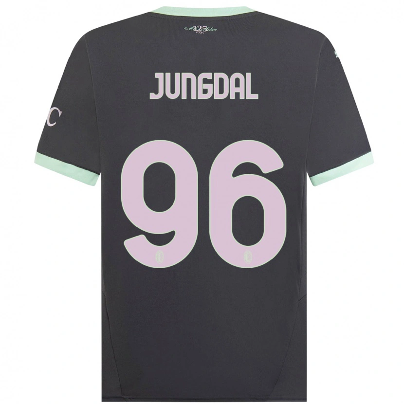 Danxen Børn Andreas Jungdal #96 Grå Tredje Sæt Spillertrøjer 2024/25 Trøje T-Shirt