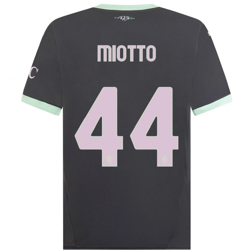 Danxen Børn Giorgia Miotto #44 Grå Tredje Sæt Spillertrøjer 2024/25 Trøje T-Shirt