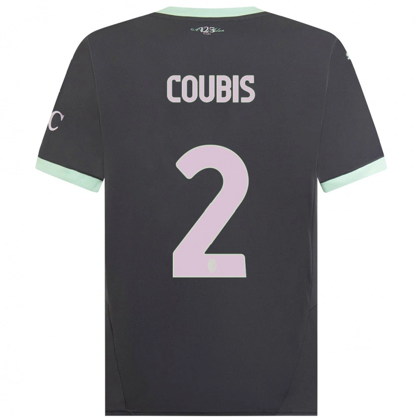 Danxen Børn Andrei Coubis #2 Grå Tredje Sæt Spillertrøjer 2024/25 Trøje T-Shirt