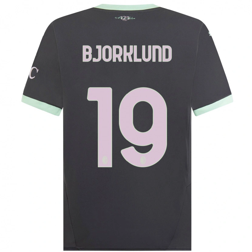Danxen Børn Lukas Bjorklund #19 Grå Tredje Sæt Spillertrøjer 2024/25 Trøje T-Shirt