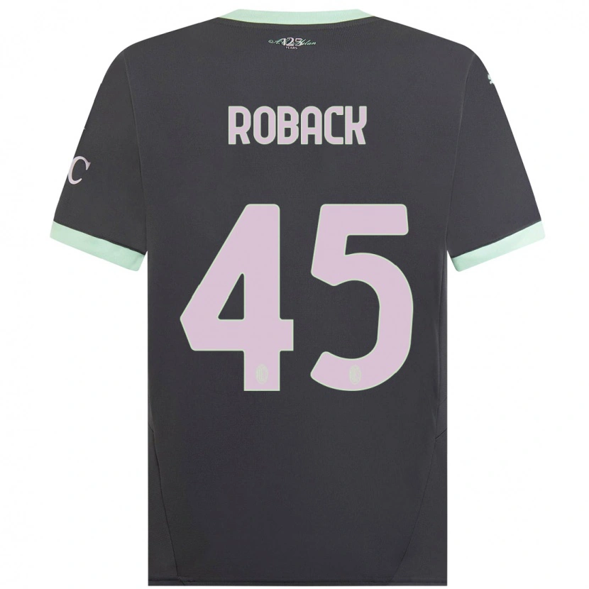 Danxen Børn Emil Roback #45 Grå Tredje Sæt Spillertrøjer 2024/25 Trøje T-Shirt