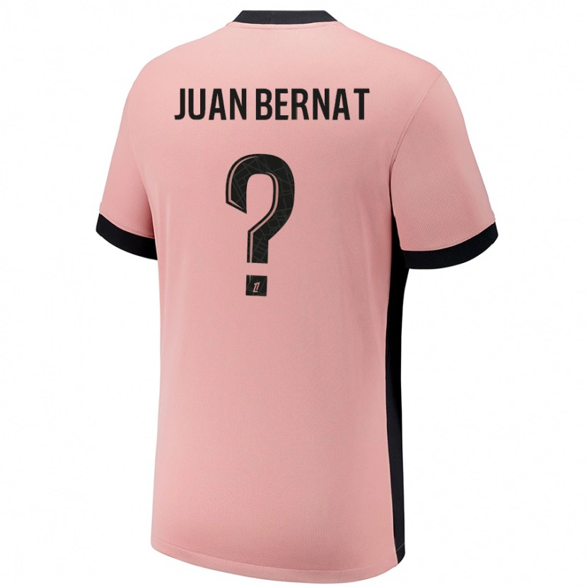Danxen Børn Juan Bernat #0 Rust Lyserød Tredje Sæt Spillertrøjer 2024/25 Trøje T-Shirt