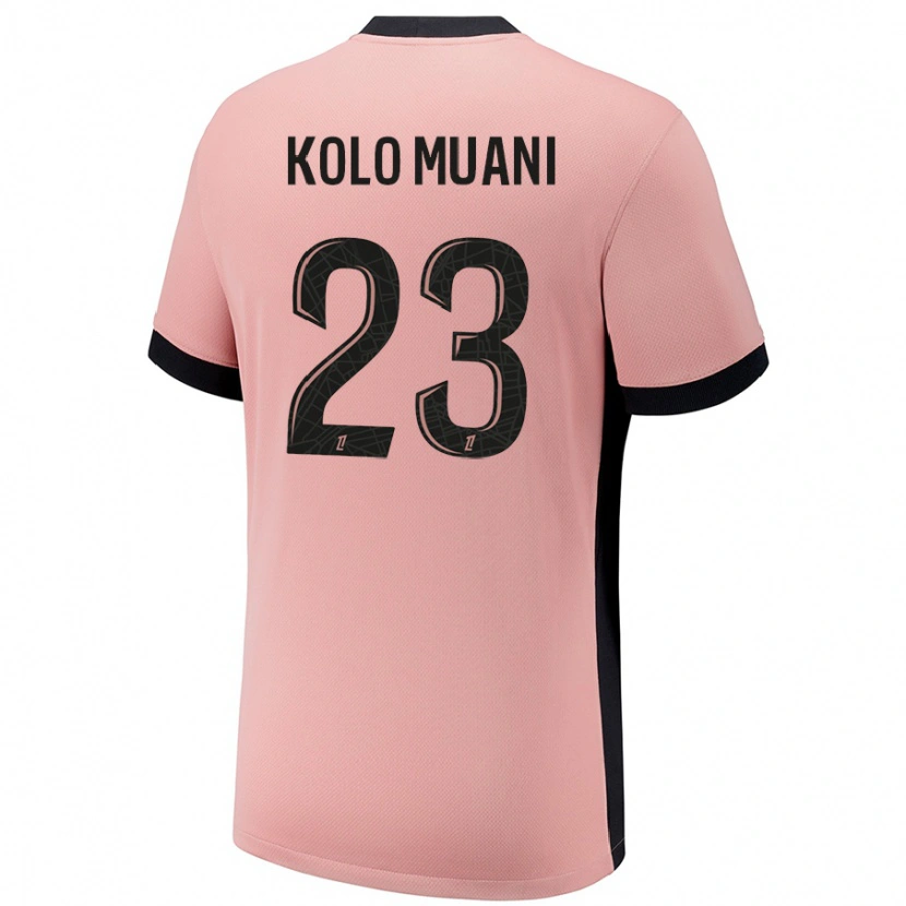 Danxen Børn Randal Kolo Muani #23 Rust Lyserød Tredje Sæt Spillertrøjer 2024/25 Trøje T-Shirt
