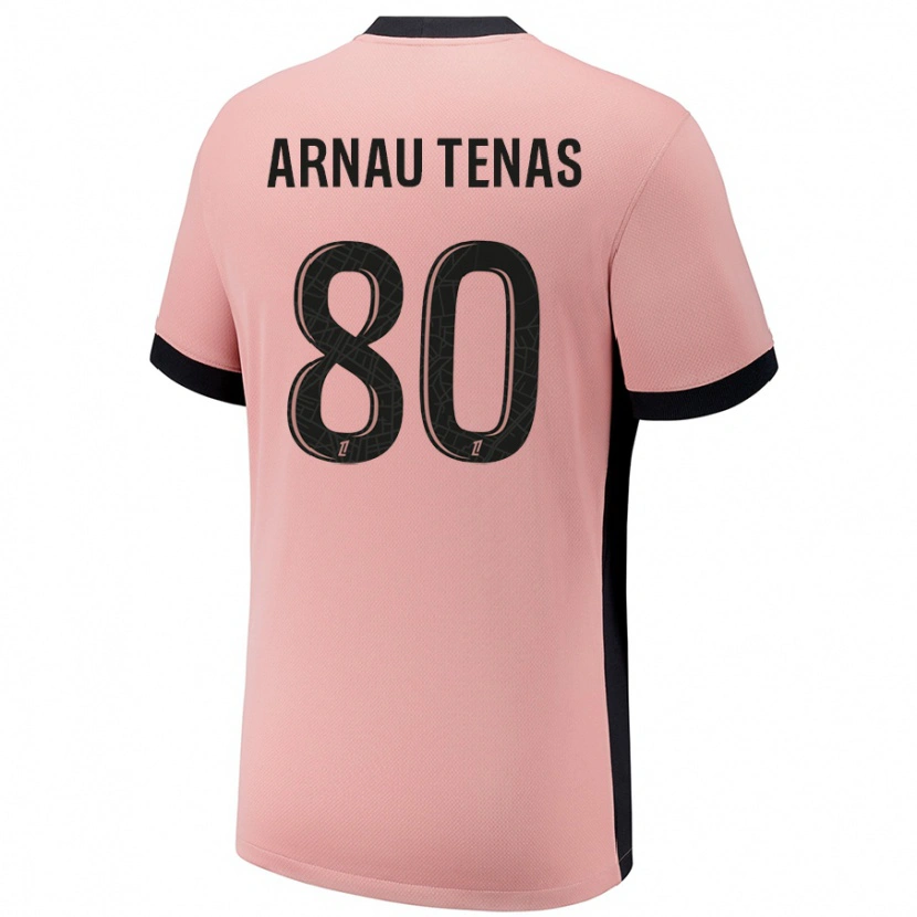 Danxen Børn Arnau Tenas #80 Rust Lyserød Tredje Sæt Spillertrøjer 2024/25 Trøje T-Shirt