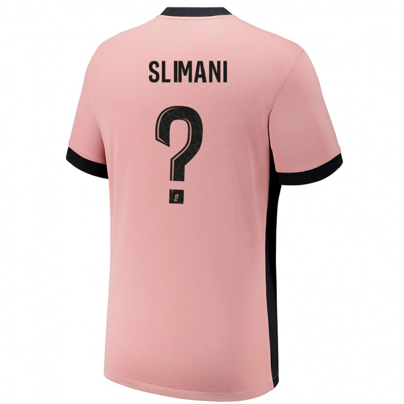 Danxen Børn Yacine Slimani #0 Rust Lyserød Tredje Sæt Spillertrøjer 2024/25 Trøje T-Shirt