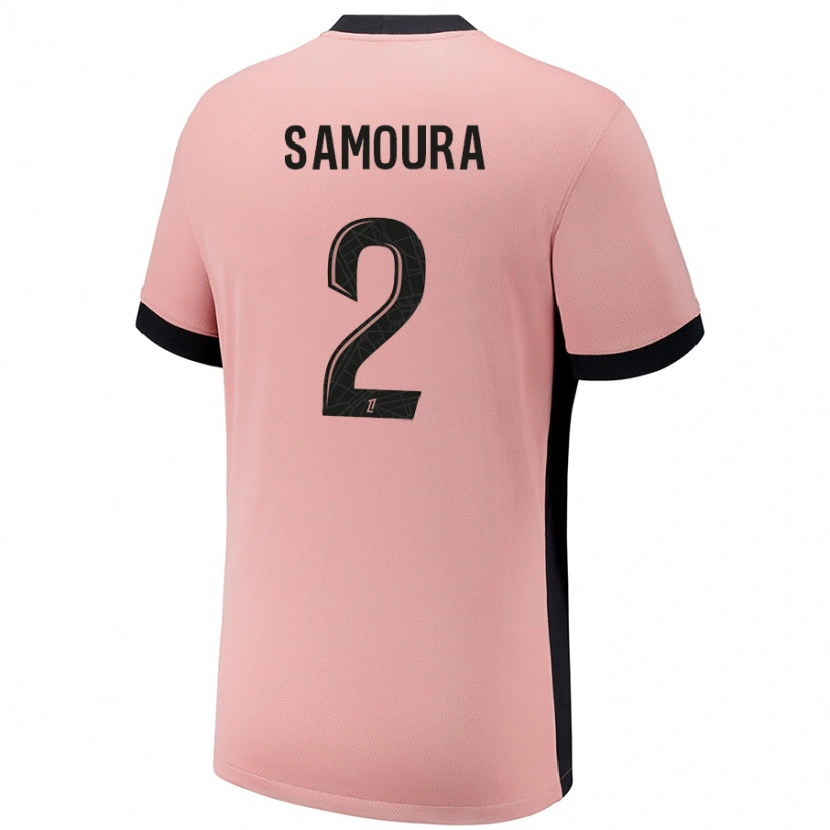Danxen Børn Thiniba Samoura #2 Rust Lyserød Tredje Sæt Spillertrøjer 2024/25 Trøje T-Shirt