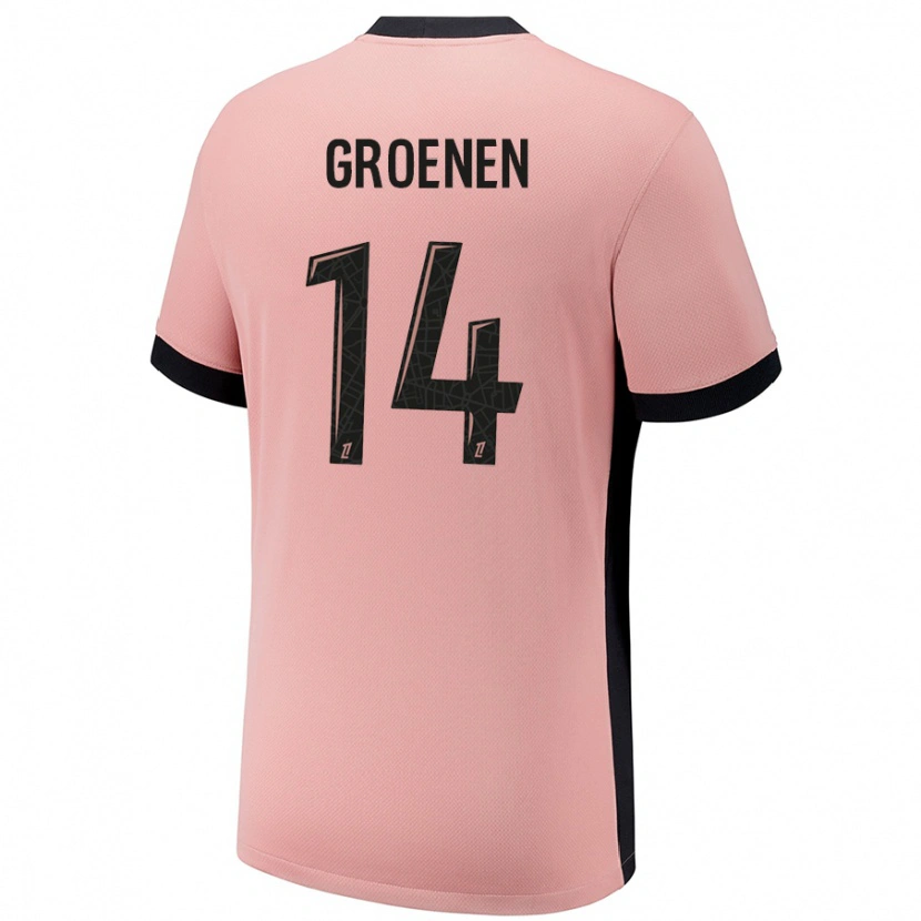 Danxen Børn Jackie Groenen #14 Rust Lyserød Tredje Sæt Spillertrøjer 2024/25 Trøje T-Shirt