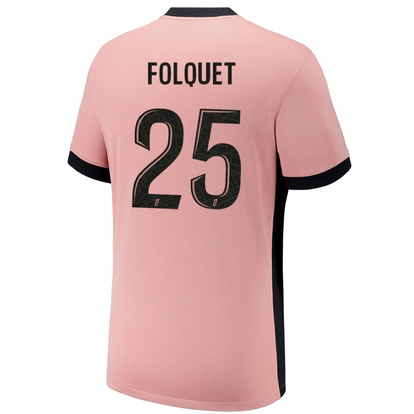 Danxen Børn Magnaba Folquet #25 Rust Lyserød Tredje Sæt Spillertrøjer 2024/25 Trøje T-Shirt
